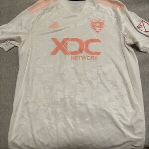 DC United Adidas MLS Soccer Jersey in White and Orange